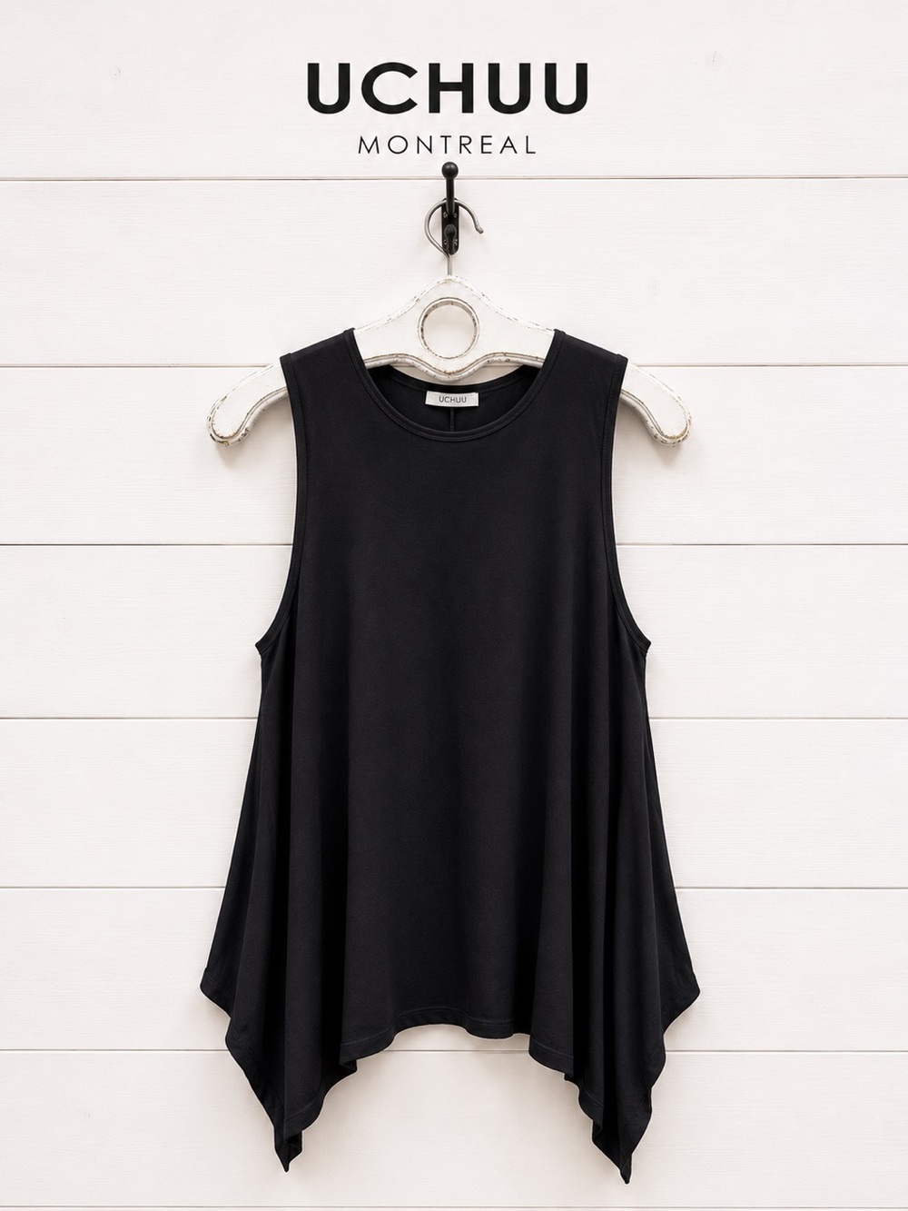 UCHUU Montreal Black Asymmetrical Tunic Size 1/S